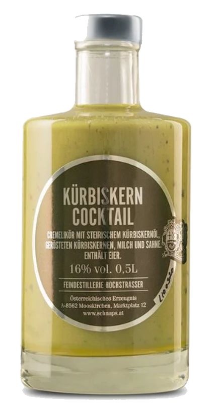 Destillerie Hochstrasser Kürbiskern Cocktail 0,50 L mit Steirischem Kürbiskernöl g.g.A.