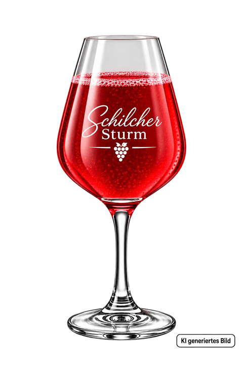 Schilcher Sturm im Weinglas aus der Steiermark – KI-generiertes Produktbild